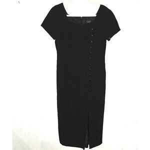Vintage Virgo Black Dress Lined, Short Sleeve Petite Size 10